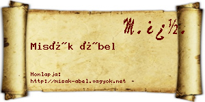 Misák Ábel névjegykártya
